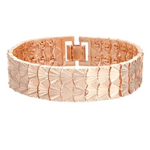 16 мм большие женские 585 розовое золото цвет веер узорной тумблер браслеты цепи