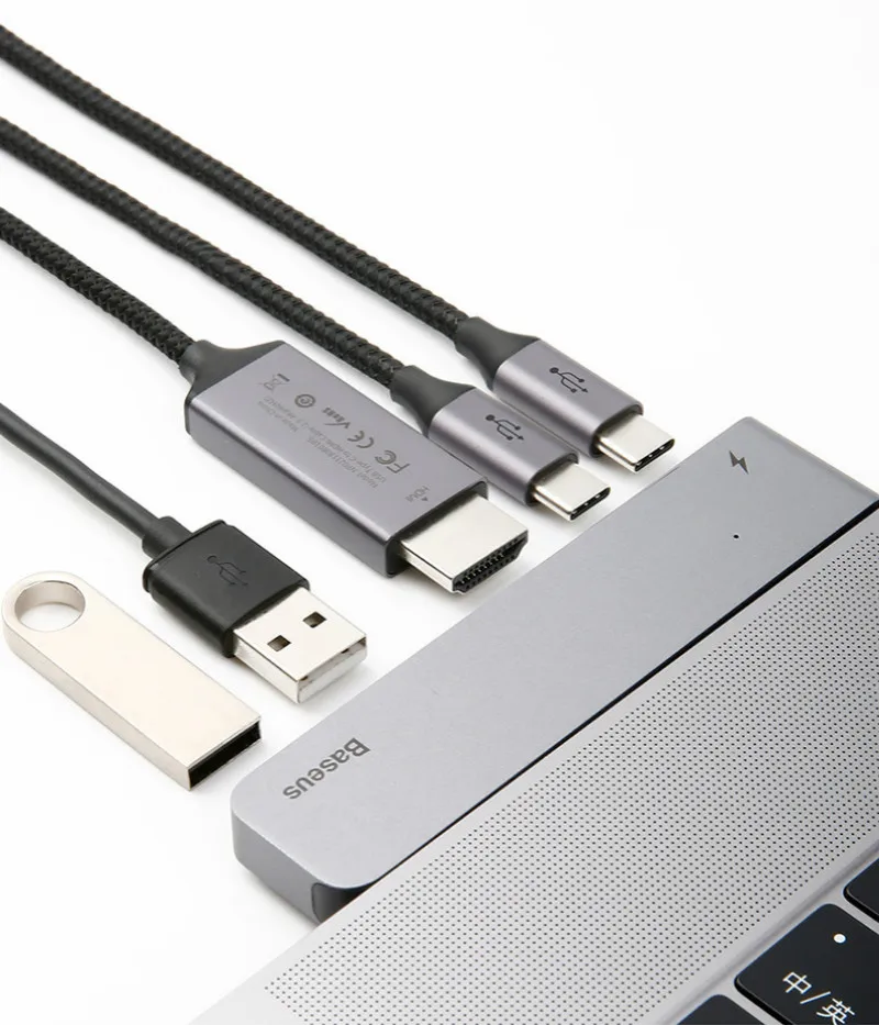 5 в 1 Hd Dual PD Thunder C+ Dual type-c To USB3.0HDMIHUB Hd Smart Adapter подходит для ноутбука многопортовый конвертер