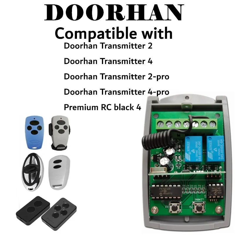 

433.92mhz 12-24V DC Garage Door control Receiver Compatible DOORHAN V2 DITEC Hormann Ecostar DEA PUJOL