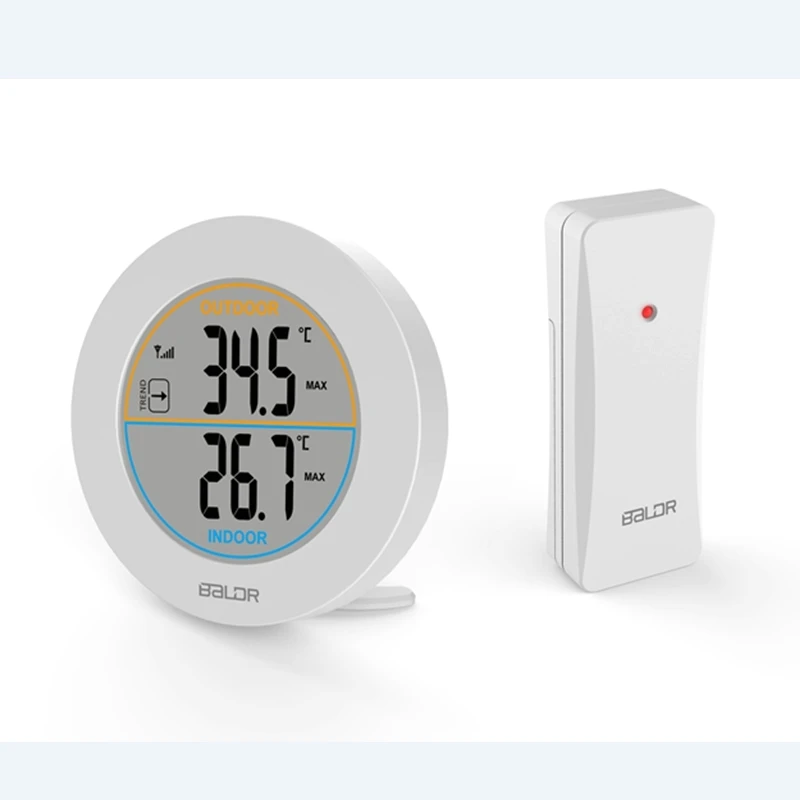 Беспроводной монитор температуры для помещений и улицы Круглый Большой ЖК