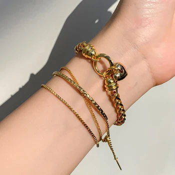 

European and American thick chain bracelet Female Minority design trend hip hop temperament retro hand jewelry