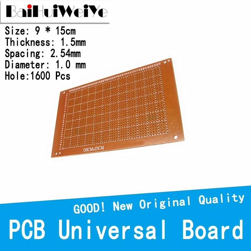 5pcs 9x15 9 15cm single side prototype pcb universal board experimental bakelite copper plate circuirt board 2Pcs 9x15 9*15 MM PCB DIY Prototype Paper PCB Universal Board Single Side Experimental Bakelite Copper Plate Circuirt Yellow