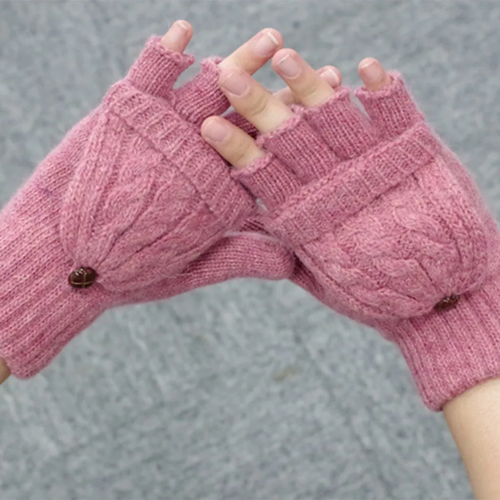 Зимние Перчатки с теплой подкладкой, уютные вязаные толстые Перчатки, варежки для женщин, Повседневные вязаные Перчатки, гетры для рук
