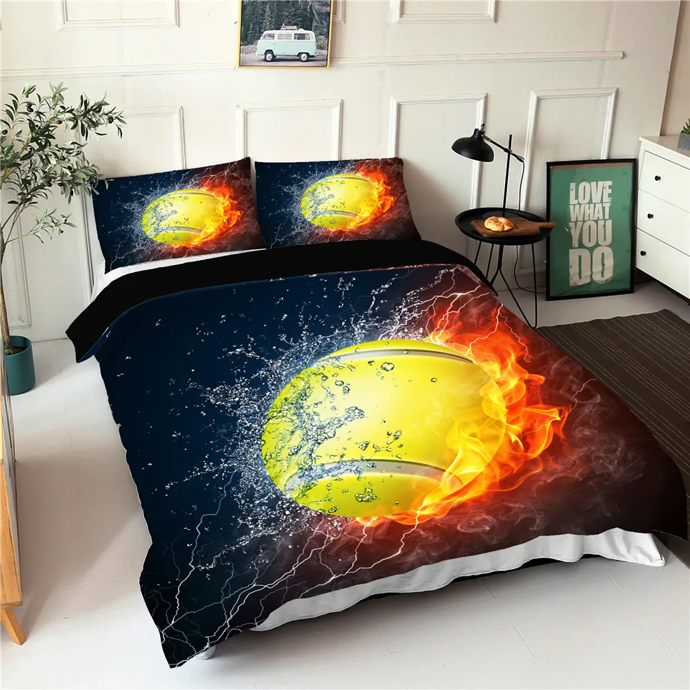 

Sports Bedding Set Duvet Cover Creative Baseball Design Double Bedspread With Pillowcases King Queen Size Bedroom Decor