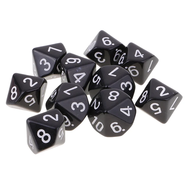 Set of 10pcs Dice 10-sided Dice D10 16mm for Role Playing Game 3