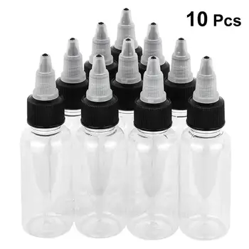 

10pcs 30ml Empty Tattoo Ink Bottles Transparent Pigment Storage Bottles with Twist Cap