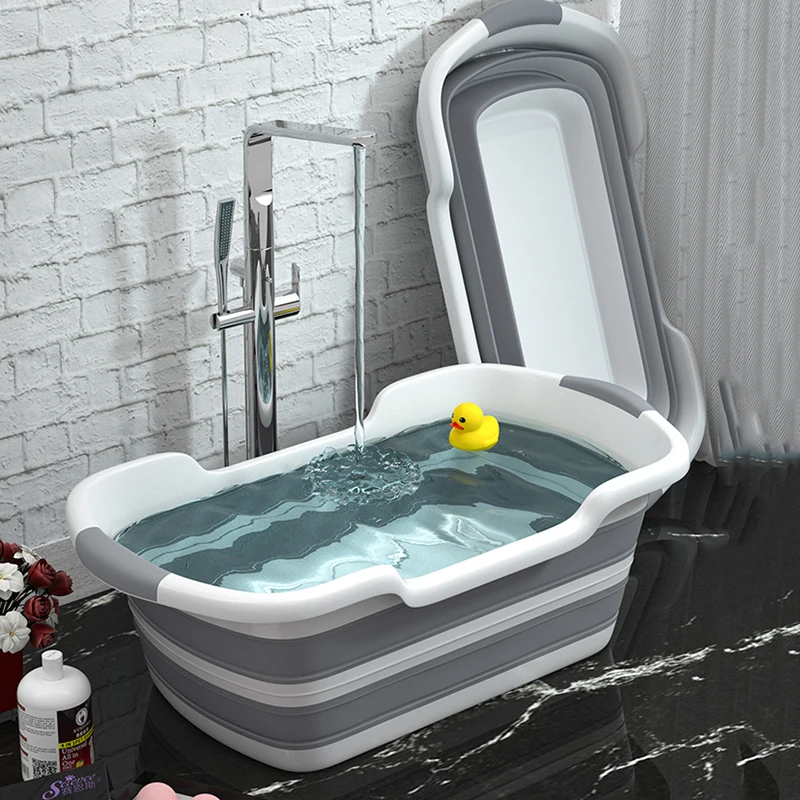  Folding Baby Shower Bathtub Portable Silicone Pet Dog Bath Tubs Accessories Collapsible Laundry Sto