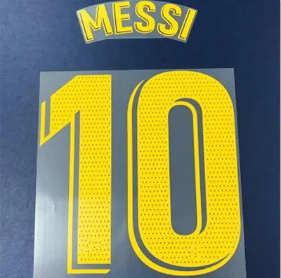 Новинка 1819 г. Messi Suarez Dembele Coutinho A. Iniesta MALCOM VIDAL I. RAKITIC PIQUE numberint Настройка номера штамповки нашивки значки - Цвет: yellow-black 10