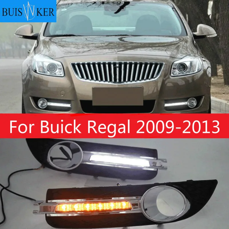 

2 шт. светодиодный DRL Дневной светильник с Поворотная сигнальная лампа для Buick Regal 2009-2013