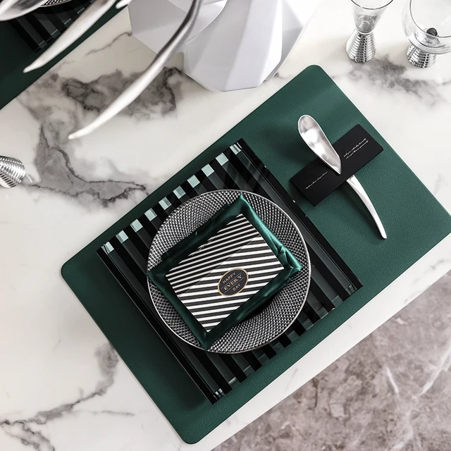 Silver Glass Brief Gilt Stripe Western Black White Striped Square Crystal Tray Set 1