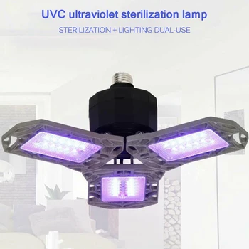 

UVC Ultraviolet 60w Sterilization Lamp LED Garage Lamp E27 Lamp Head Lighting + Sterilization Double Function Ceiling Light