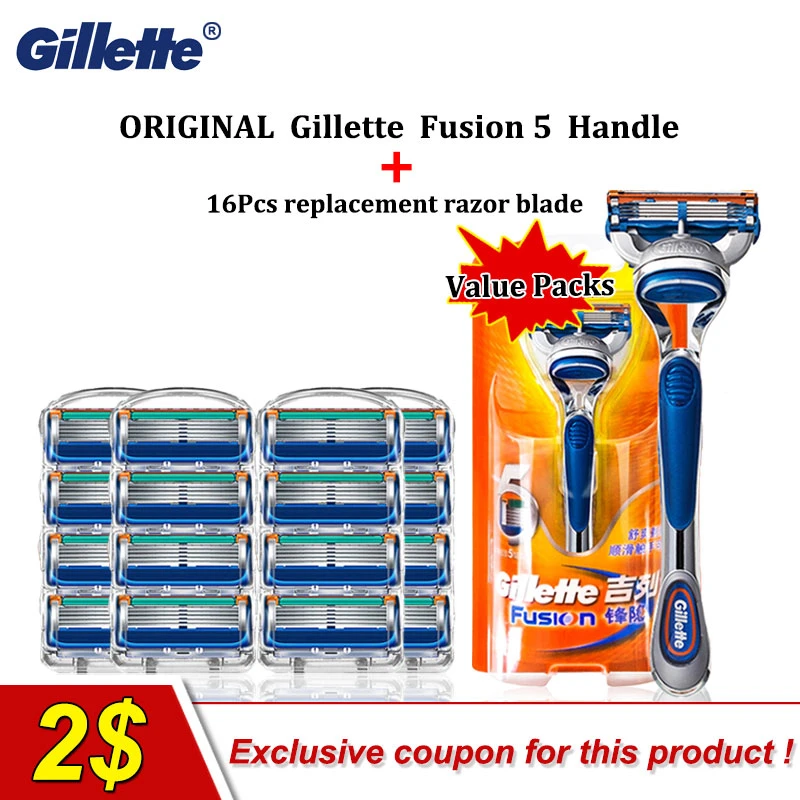 Оригинальные бритвенные кассеты Gillette Fusion 5 и слойные сменные лезвия для мужского
