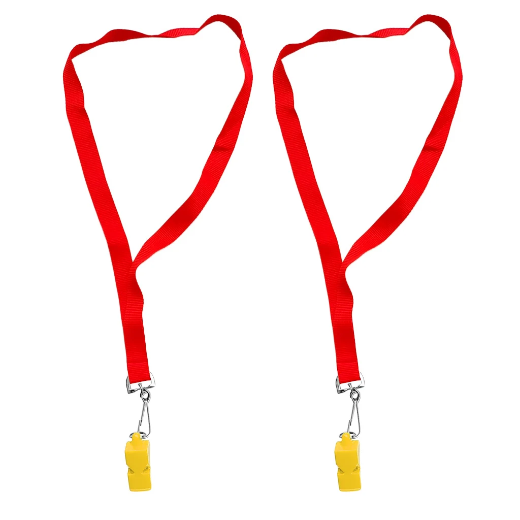 Pack of 2 Plastic SCUBA Snorkeling Safety Emergency Survival Whistle Lifeguard  Signaling Whistle with Lanyard 23 inch