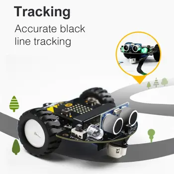 

1 Set Micro:bit Smart Car Toy Graphical Programming Robot Mobile Platform V4.0 Support Line Patrol Ambient Light Accessories