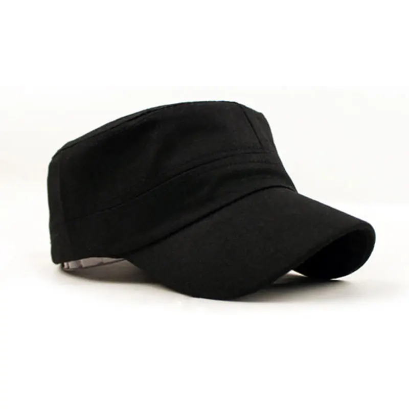 Unisex Vintage Plain Sport Visor Sun Hat Adjustable Military Cadet Style Cap