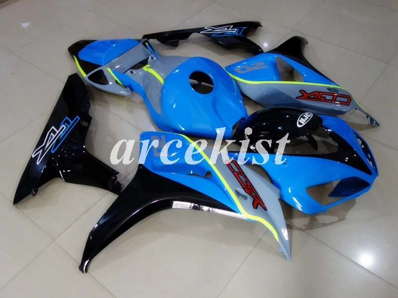 Литьевая Форма ABS мотоцикл Полный обтекатели комплект подходит для CBR1000RR 06 07 CBR1000RR CBR1000 2006 2007 набор тела Небесно-Голубой