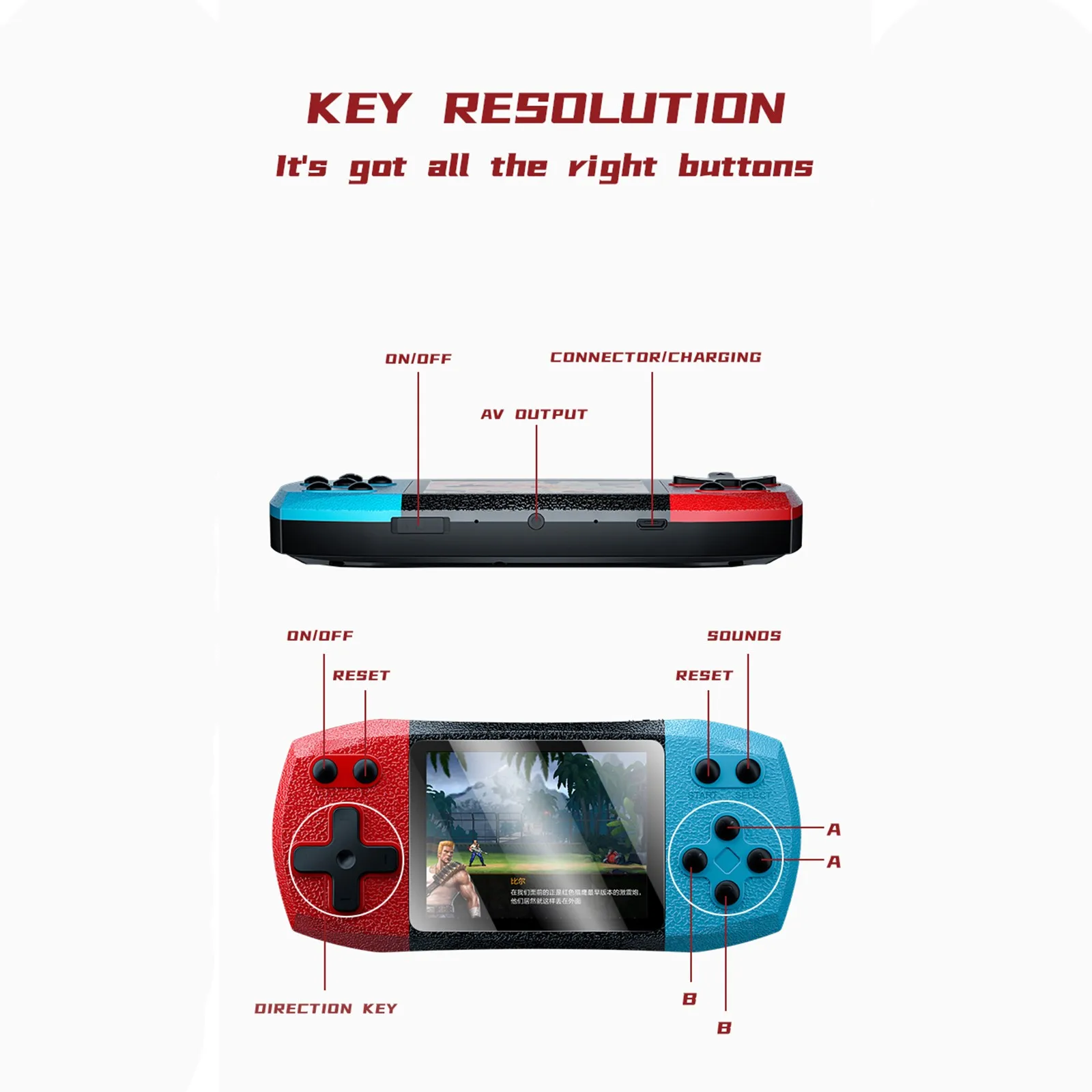 Портативная игровая консоль 3 0 дюйма цветной экран Ретро портативная игра 620 игр