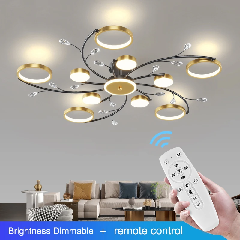 2021 Modern LED Chandelier Black Gold Dining Pendant Lamp Bedroom Living Hall Study Room Home Ceiling Lamps Indoor Lighting hanging chandelier