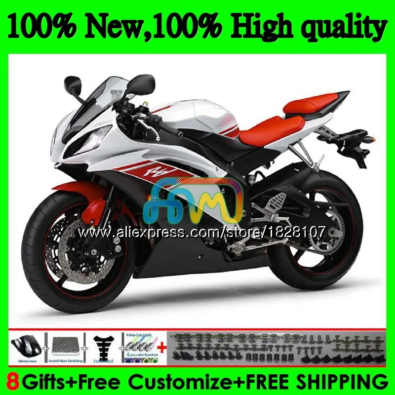 YZF-600 для YAMAHA YZF R6 YZF600 YZFR6 08 13, 14, 15, 16 лет 75BS. 171 YZF 600 R 6 YZF-R6 2008 2013 Красный Белый обтекатель
