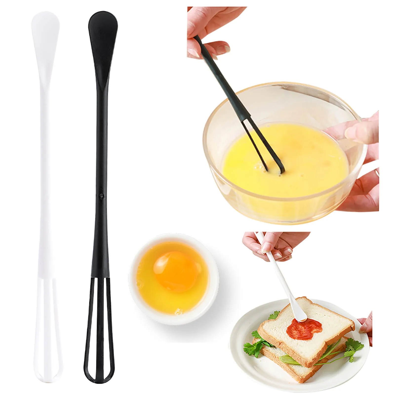 

New Kitchen Silicone Whisk Egg Beater Milk Frother Kitchen Utensil Kitchen Silicone Egg Beater Tool Egg Mixer Seasoning Spoon
