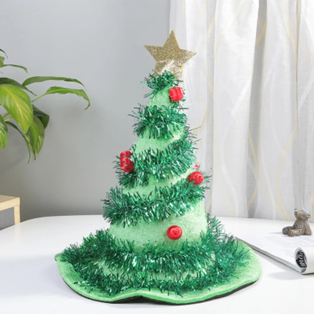 

Santa Led Light Up Flashing Christmas Tree Hat Green Luminous Costume Party Kids Adult Christmas Xmas Cap New Year Gifts