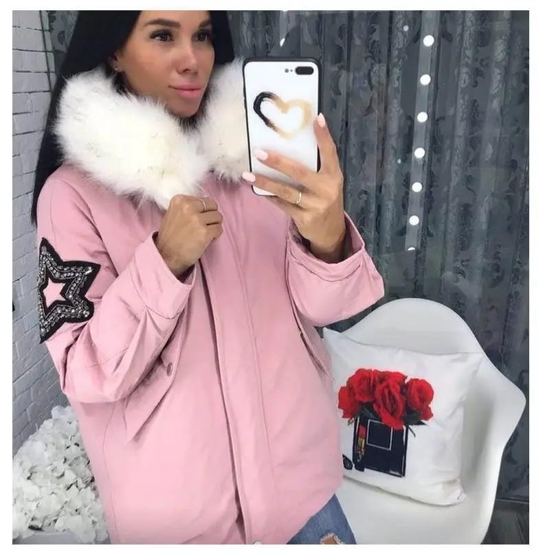 Womens Parka Mujer Coats Parka Femme Casual Loose Jackets Pockets Fur ...