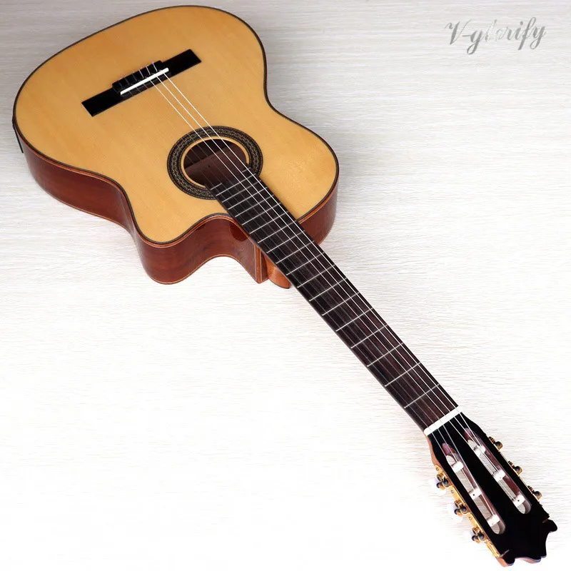 

solid spruce flamenco electric classic guitar, Flamenco Guitar, 39 inch classical guitar with EQ with tuner function