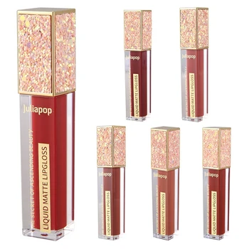 

Julia Mirror Glass Lip Gloss Moisturizing Light Gel Non Sticky Lip Gloss Makeup 6 Color Matte Liquid Lipstick