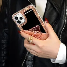 

For XiaoMi RedMi Note 10 9S Note 9 Pro Max K20Pro K30i K30S Note 5A 4 4X RedMi 4X 10X Pro Jewelled Bling Mirror Ring Holder Case