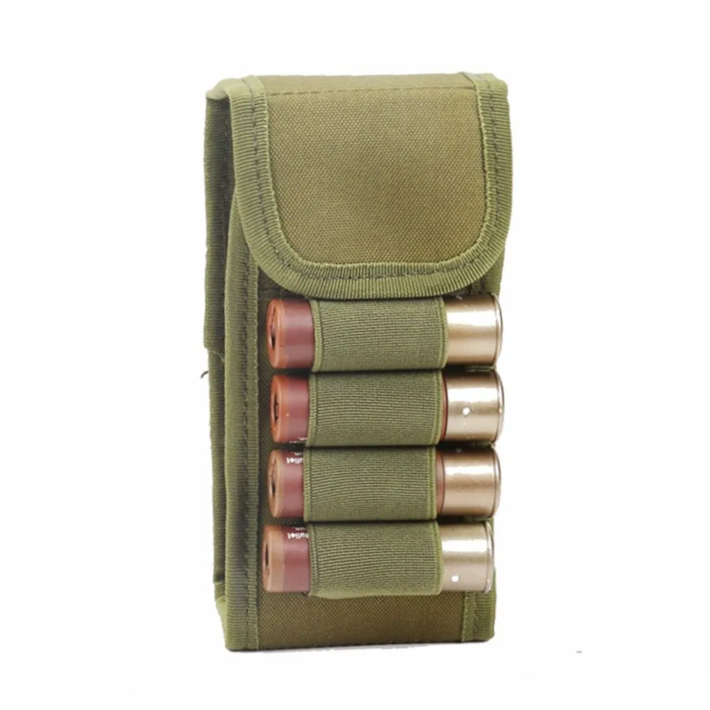 Green Тактический 12GA Пуля для Дробовика Чехол портативный Molle 16 снарядов Приклад Держатель журнал картридж страйкбол патроны Перевозчик для охоты - Цвет: Green