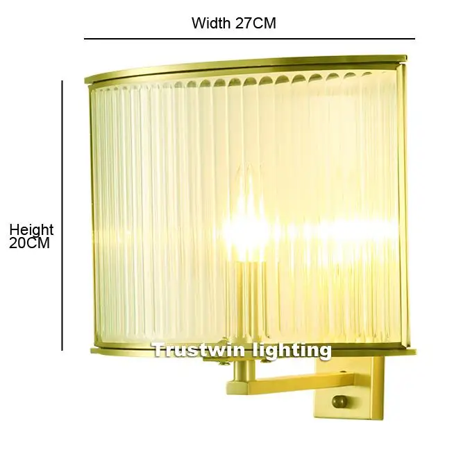 wall lamp Современный подвесной светильник со стеклянным кристаллом и медной латунной подвеской, светильник для гостиной, столовой, гостиной, фойе, золотой подвесной светильник, лампа - Цвет корпуса: wall lamp