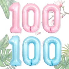 40-дюймовый имитация с числа из фольги, воздушный шар перламутровый синий жемчужная пудра для 100 Days Hotel празднование ста дней праздник декоративные Decora