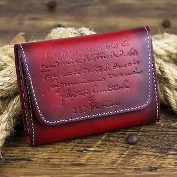 

Men's Mini Personality Simple Joker Make Old Organ Card Page Leather Vegetable Tanned Leather Portable Coin Purse