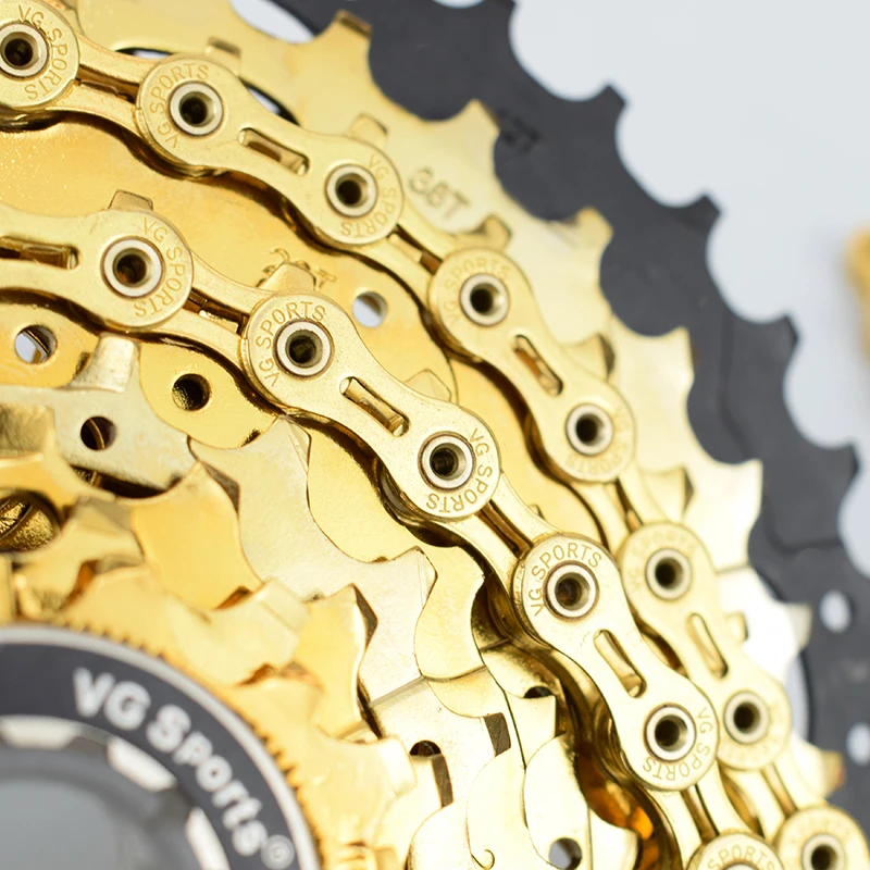 Perfect VG Sports 8 9 10 11 speed Bicycle chain silver bike chain half full hollow mountain road bike chains ultralight 116L gold 10s 5