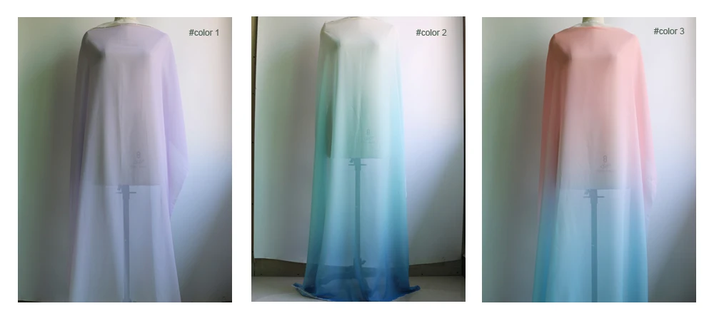 100 см* 148 см градиент Омбре шифон Ткань вечернее платье Материал жоржет 50d