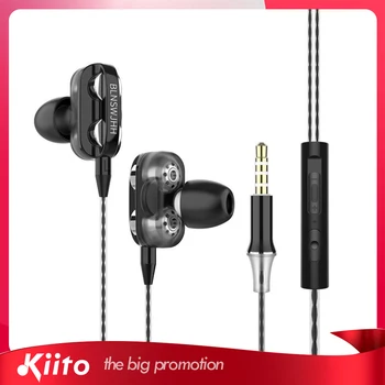 

AWEI E33New in ear earphones popular private model dual speaker smart phone earphones remote tuning, anti sweat fitness headses