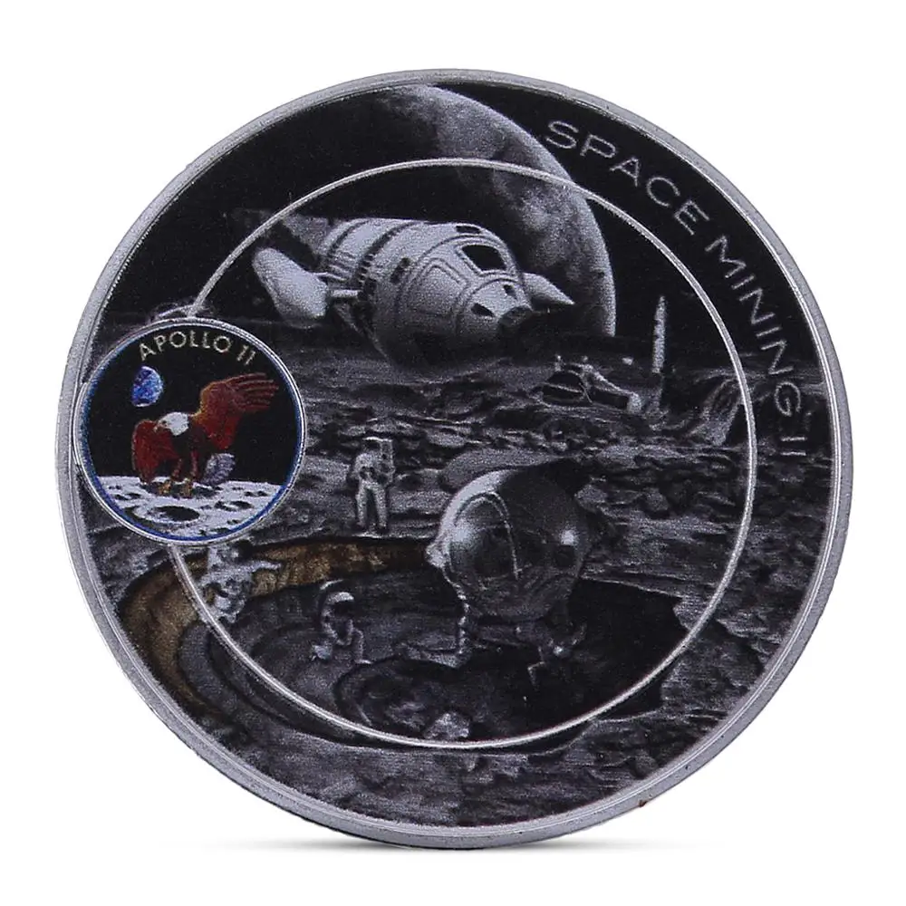 

2019 50th Anniversary Apollo 11 Moon Landing Silver Commemorative Coin Gift drop shipping No7