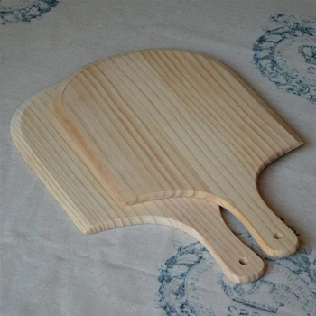 

14 Inch Natural Wooden Pizza Tray Plate Charcuterie Board Pizza Spatula Shovel Paddle Baking Bakeware Pizza and Bread Tray Pizza