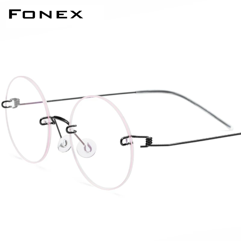 FONEX титановый сплав оправа для очков мужские по рецепту Безвинтовые | Женские очки кадры -32961327898