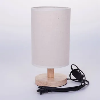 

Modern Wood Linen Bedside Minimalist Table Lamp E27 AC110V-240V US Plug Student Table Lamp Bedroom Bedside Lamp Indoor Living Ro