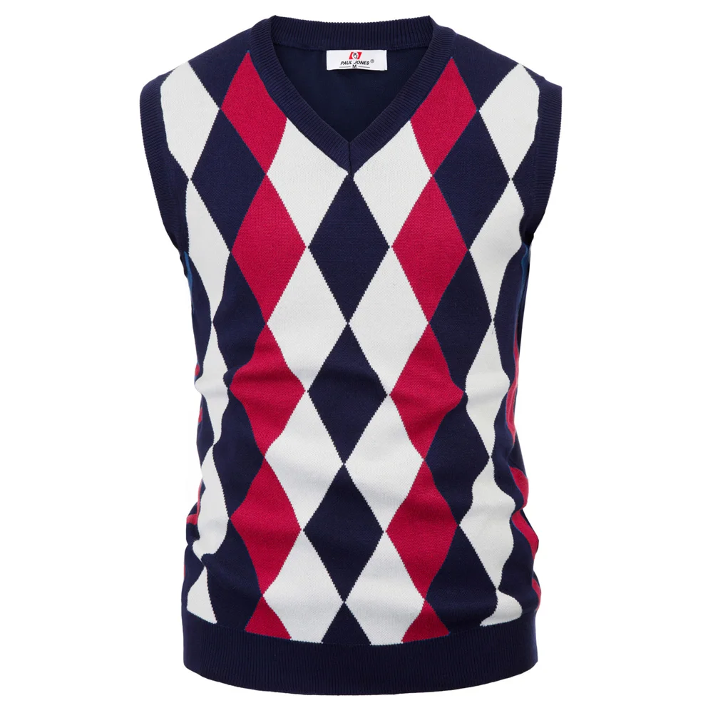 

Mens Knitted Vest Soft Warm Casual Sleeveless V Neck Sweater Cardigan Paul Jones