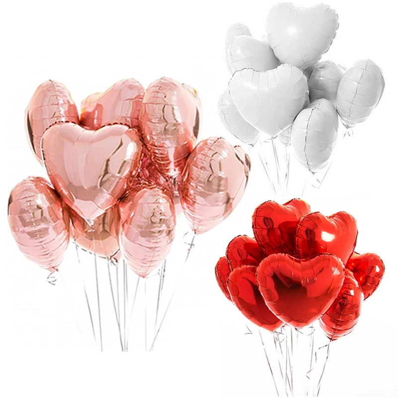 Balloons Birthday-Party-Decorations Valentines-Day-Ballons Heart-Foil Wedding Gold Adult