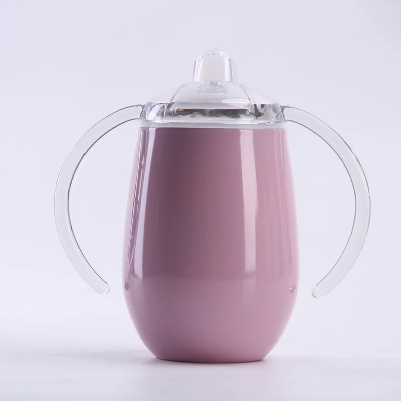 pink 8 унций 14 унций Сиппи чашка защита от проливов Детская кружка детские бутылочки-пустышки яйцо чашки стакан безопасный, не содержит БФА изолированный термос для молока - Цвет: pink