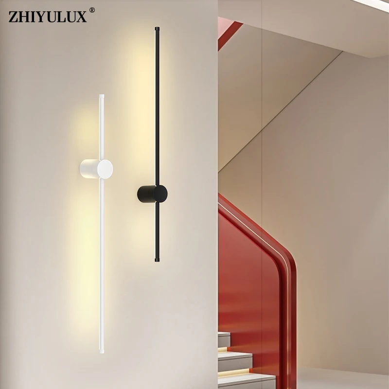 LED Wall Lights Living Study Room Bedroom Bedside Corridor Aisle Parlor Hall Lamps Indoor Lighting Simple Black White New Modern
