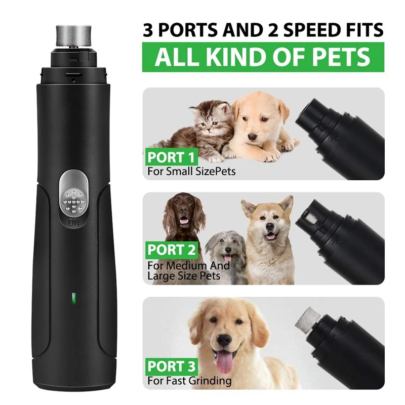 Dog Nail Grinder-Модернизированный 2 скорости тихий USB Перезаряжаемый профессиональный триммер для ногтей для домашних животных уход за лапами и Сглаживание Уход за когтями для