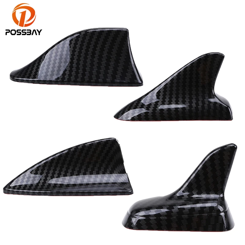 Possbay Auto Car Universal Shark Fin Roof Decorative Decorate Antenna Aerials Imitation Carbon