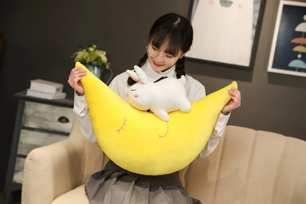 Almofada do Bebê Decoração para Casa Novo Adorável Huggable Pelúcia Travesseiro Lua Macia Lance Crianças Sofá Meninas & Almofada Kuy 7 macia lance travesseiro lua almofada do bebê