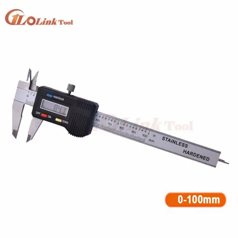 STAINLESS STEEL100MM Цифровой штангенциркуль из нержавеющей стали 0-100 мм 4 дюйма мини карманный электронный цифровой штангенциркуль слайдер Калибр драгоценный камень толщиномер - Цвет: STAINLESS STEEL100MM