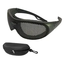 Gafas de seguridad antiniebla de malla de acero, gafas protectoras, resistentes a impactos, mate, con caja