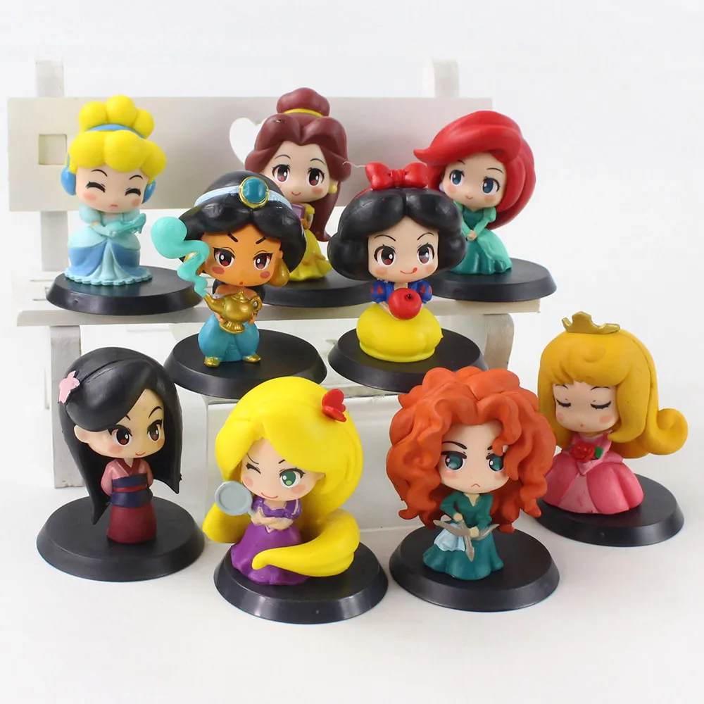 Экшн-фигурка Принцессы Disney Merida Mulan Ariel Belle Белоснежка Аврора жасмин ПВХ